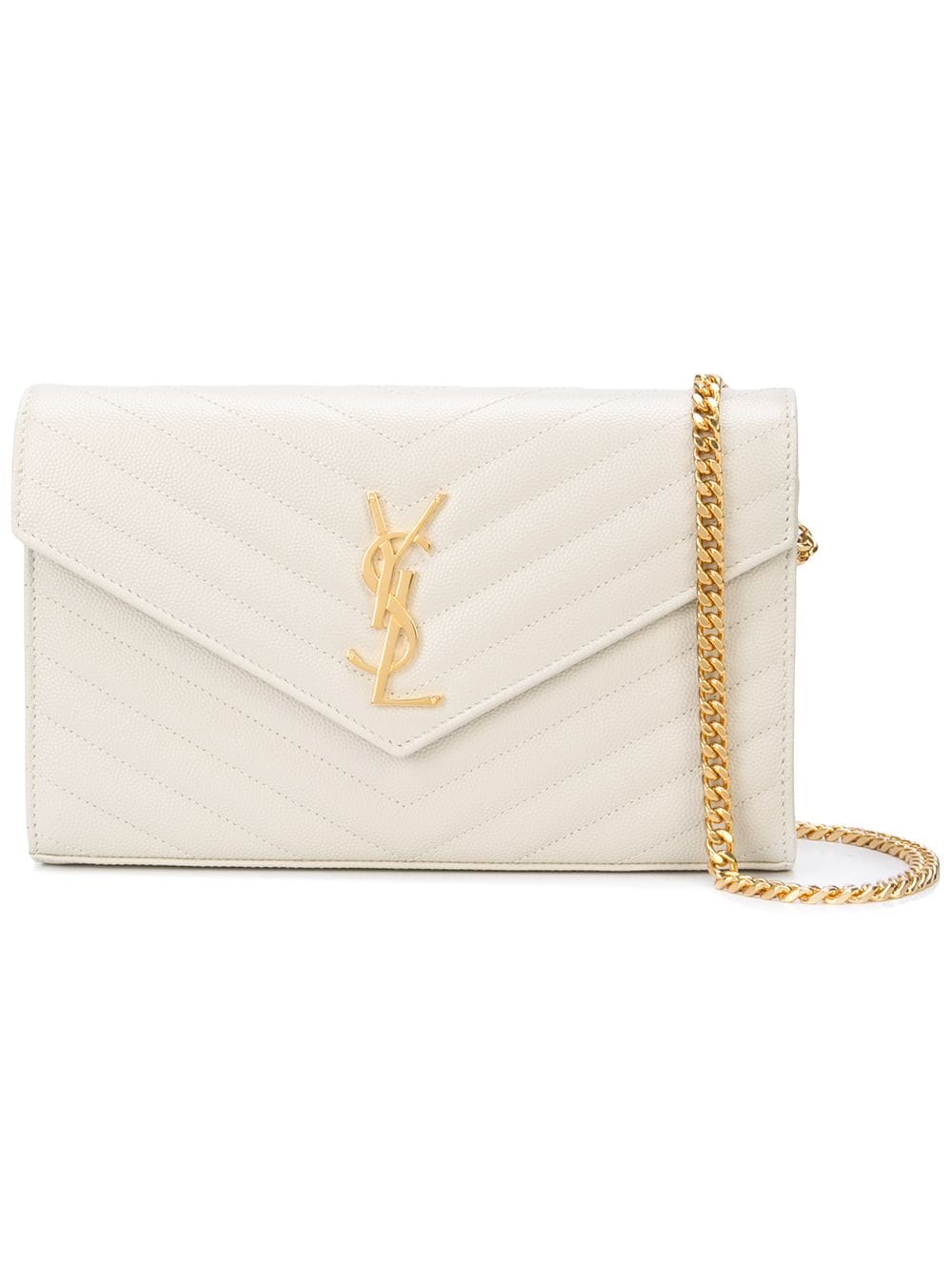 Saint Laurent Women Classic Cassandre Chain Wallet In Grain De Poudre Leather SAINT LAURENT
