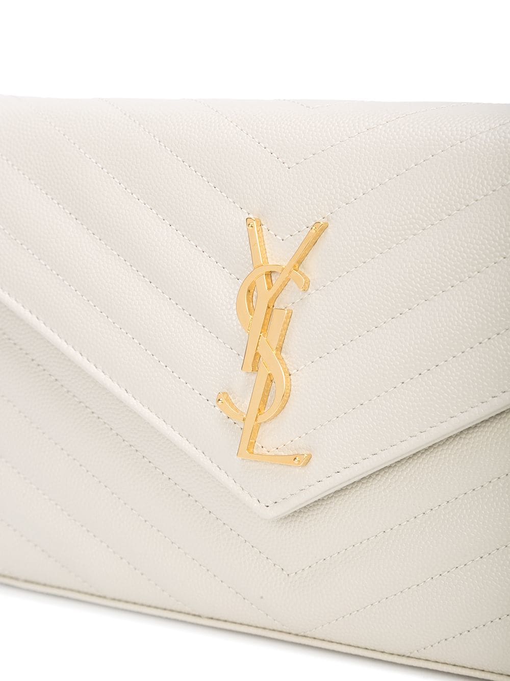 Saint Laurent Women Classic Cassandre Chain Wallet In Grain De Poudre Leather SAINT LAURENT