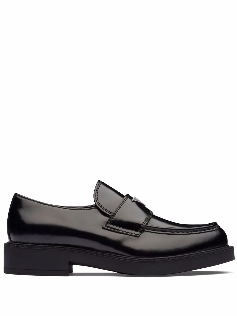 Prada Men Chocolate Brushed Leather Loafers PRADA