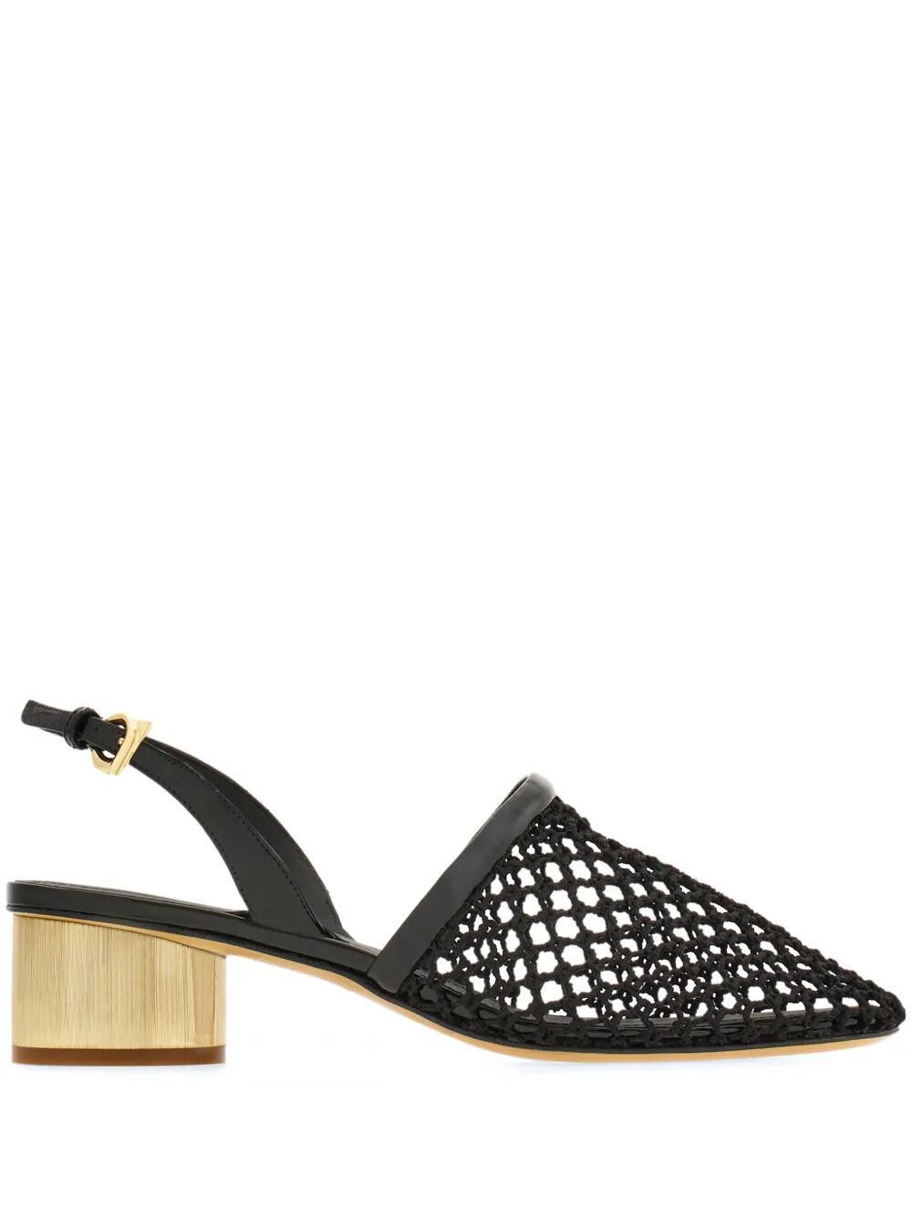 Ferragamo Women Kay 40 Mesh And Leather Slingback FERRAGAMO