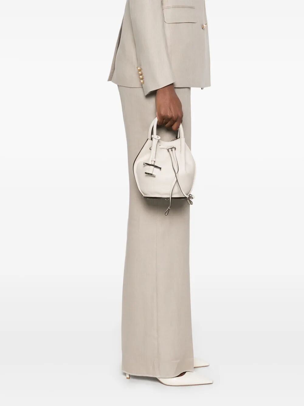 Tod's Women Logo-Charm Leather Mini Bucket Bag TOD'S