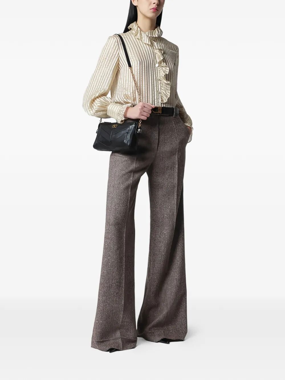 Valentino Garavani Women Valentino Garavani Panthea Small Shoulder Bag In Nappa Leather With Chevron Pattern VALENTINO GARAVANI