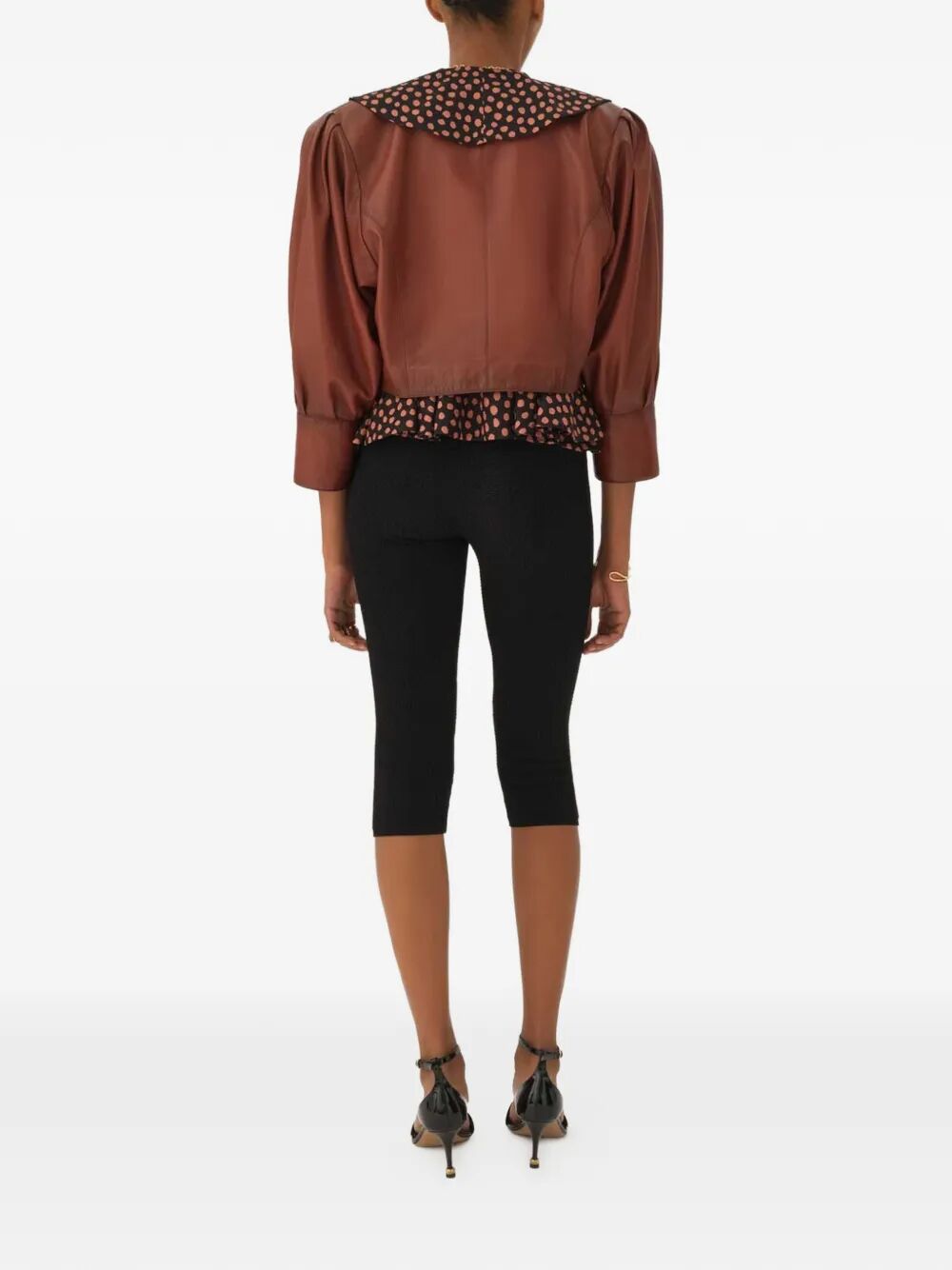 Chloe Women Cropped Collarless Jacket In Plongé Nappa Leather CHLOE