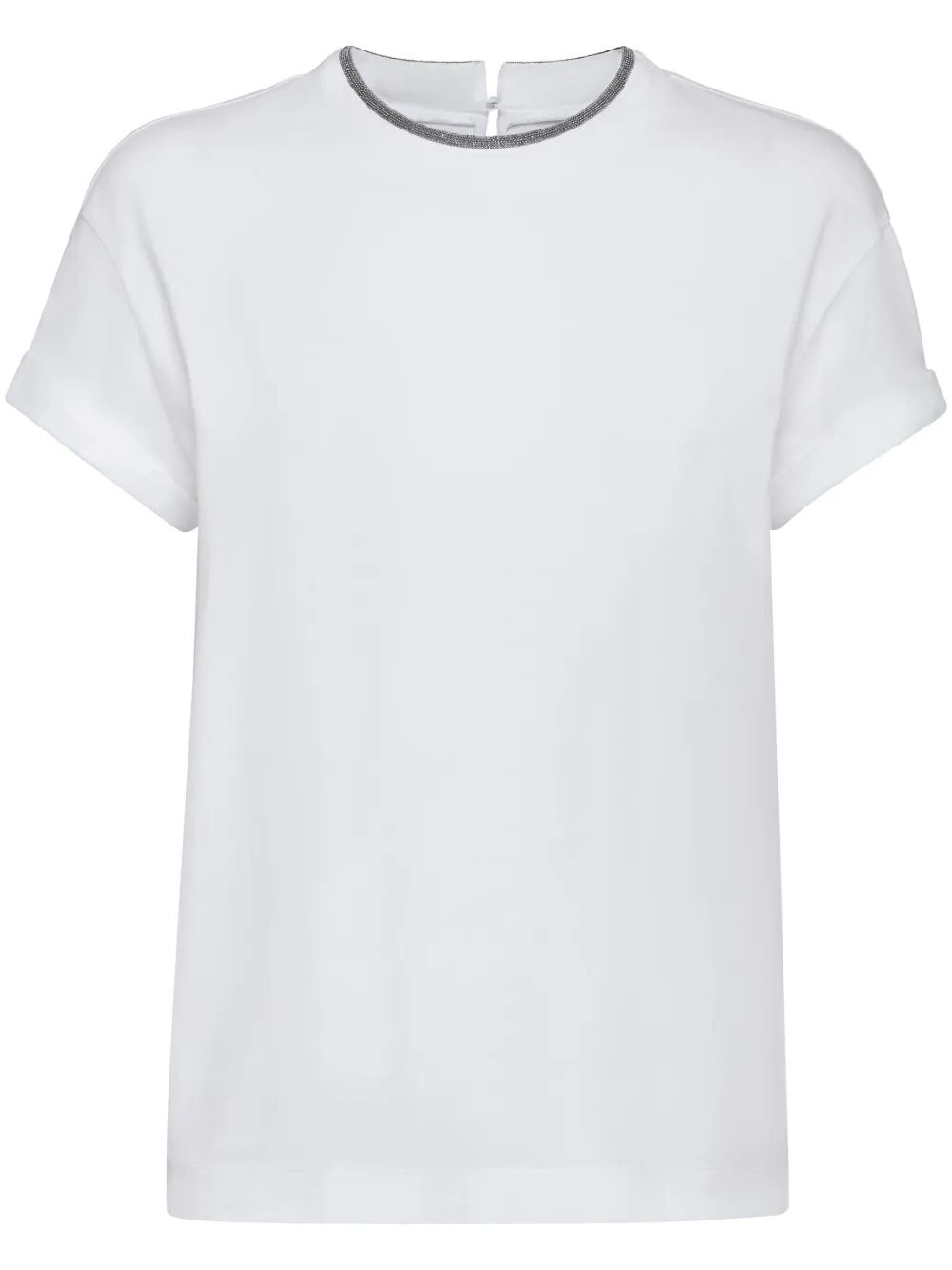 Brunello Cucinelli Women Stretch Cotton Jersey T-Shirt With Precious Faux Layering BRUNELLO CUCINELLI