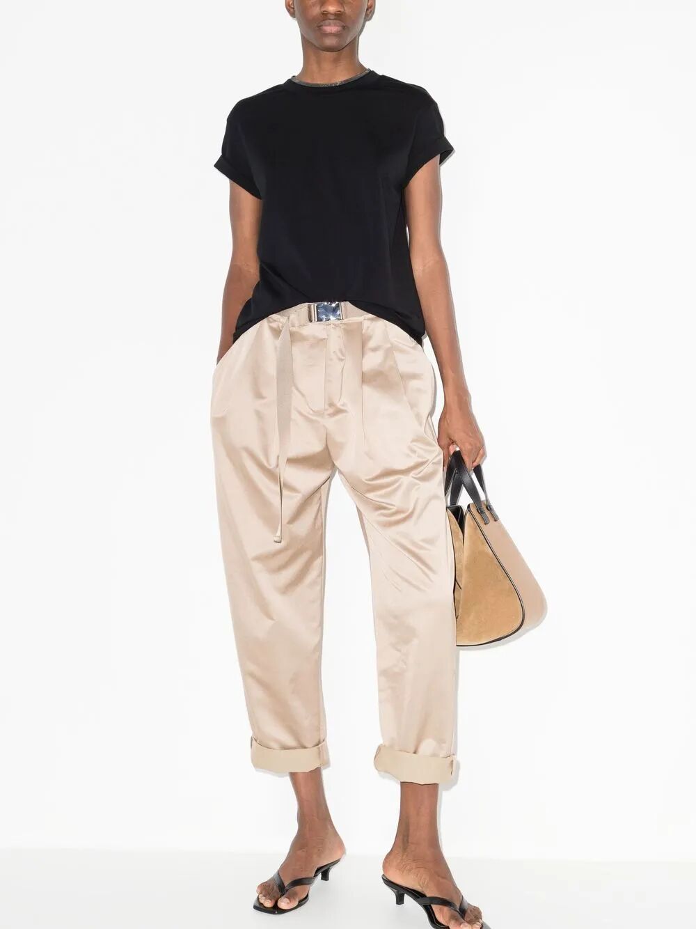 Brunello Cucinelli Women Stretch Cotton Jersey T-Shirt With Precious Faux Layering BRUNELLO CUCINELLI