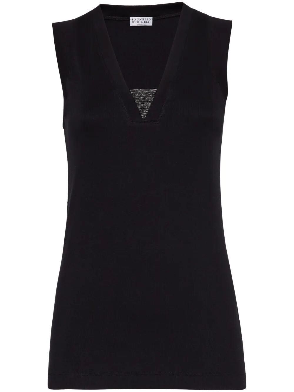 Brunello Cucinelli Women Stretch Cotton Jersey Tank Top With Precious Faux-Layering BRUNELLO CUCINELLI
