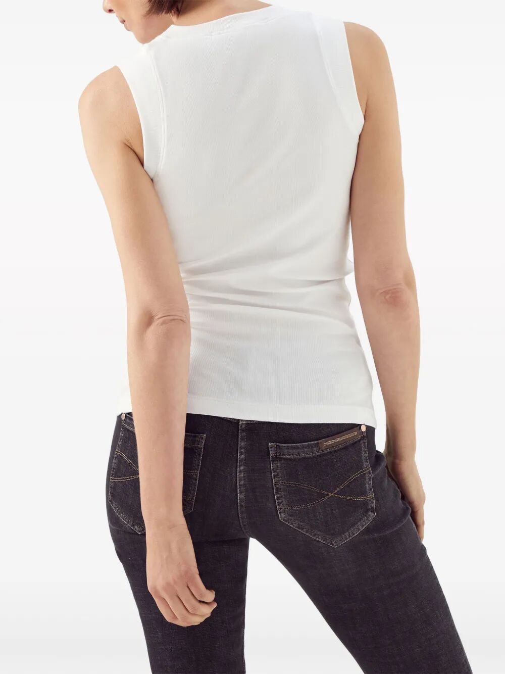 Brunello Cucinelli Women Stretch Cotton Jersey Tank Top With Precious Faux-Layering BRUNELLO CUCINELLI