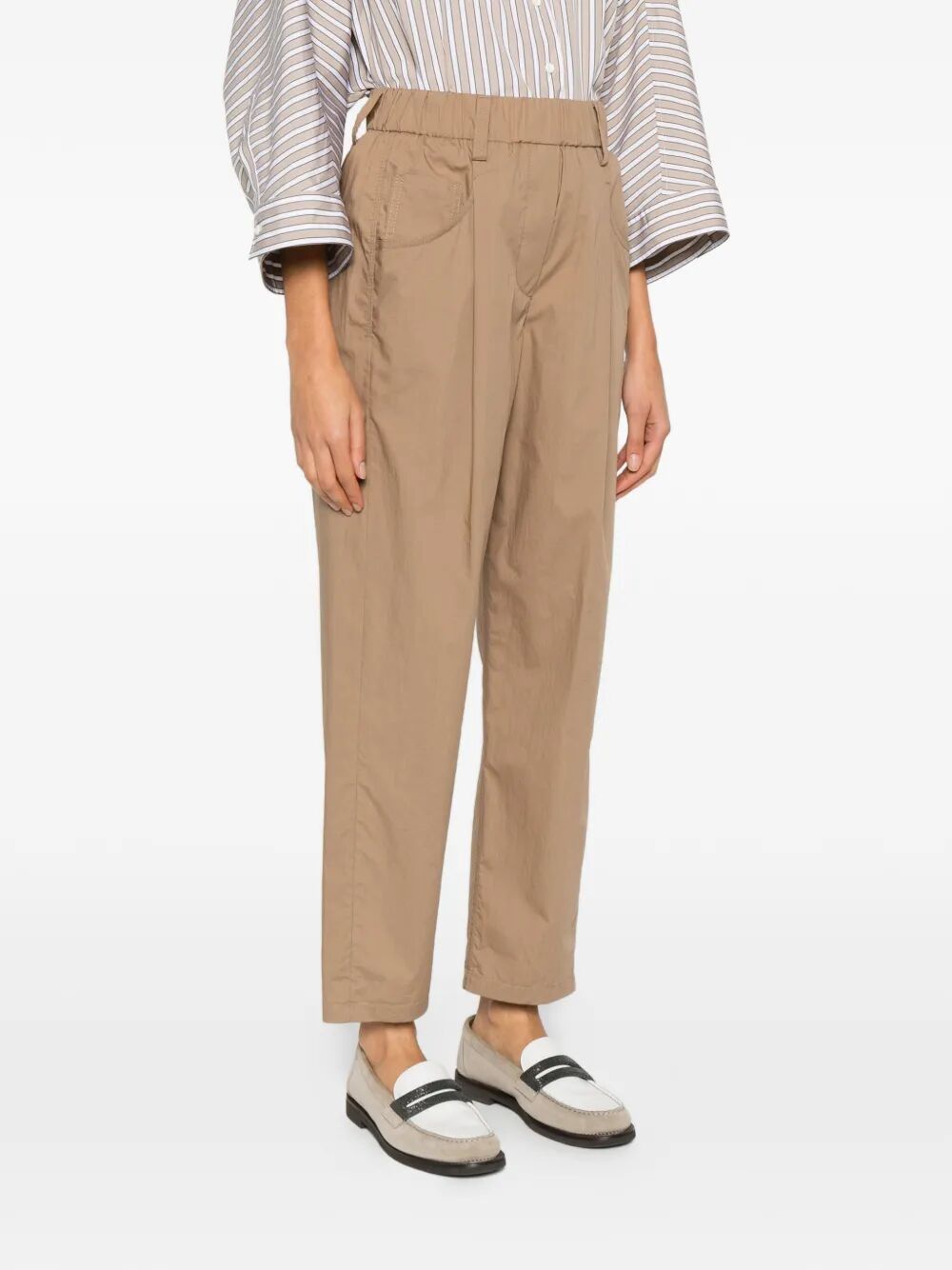 Brunello Cucinelli Women Lightweight Poplin Five-Pocket Track Trousers With Monili BRUNELLO CUCINELLI
