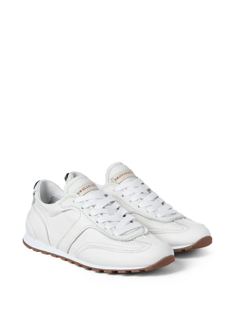 Brunello Cucinelli Women Grained Soft Leather Runners With Shiny Loops BRUNELLO CUCINELLI