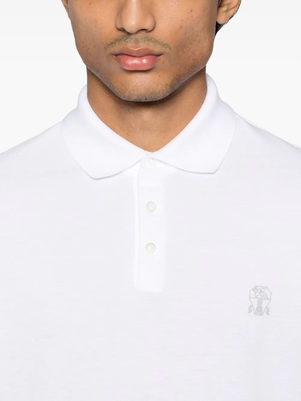 Brunello Cucinelli Men Cotton Piqué Polo Shirt With Logo BRUNELLO CUCINELLI