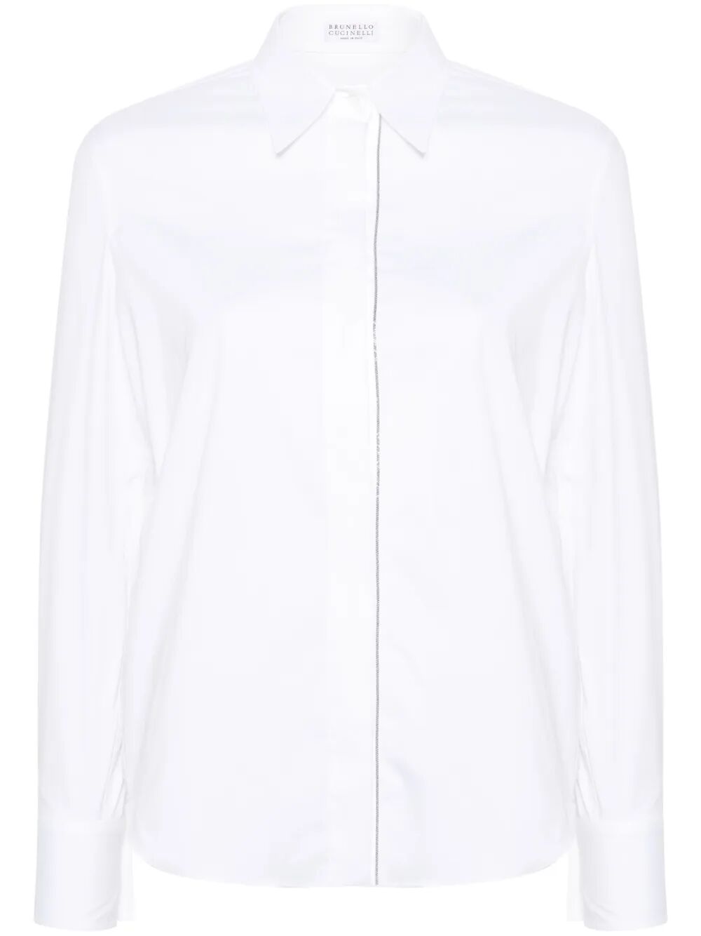 Brunello Cucinelli Women Stretch Cotton Poplin Shirt With Shiny Trim BRUNELLO CUCINELLI