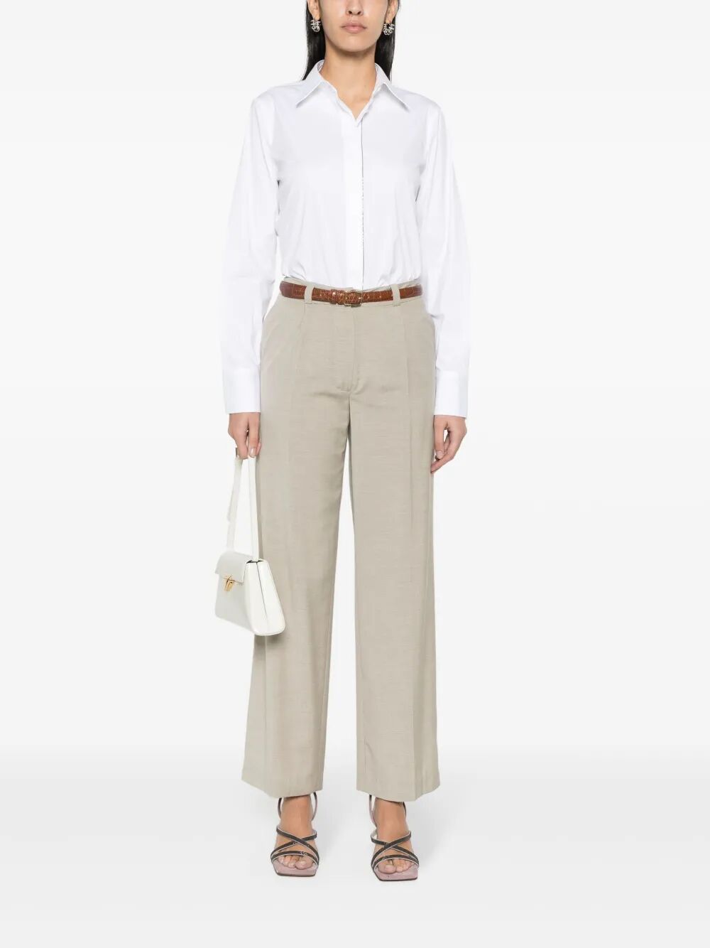 Brunello Cucinelli Women Stretch Cotton Poplin Shirt With Shiny Trim BRUNELLO CUCINELLI