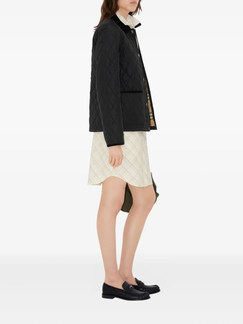 Burberry Women Check Lining Quilted Nylon Dorset Jacket BURBERRY