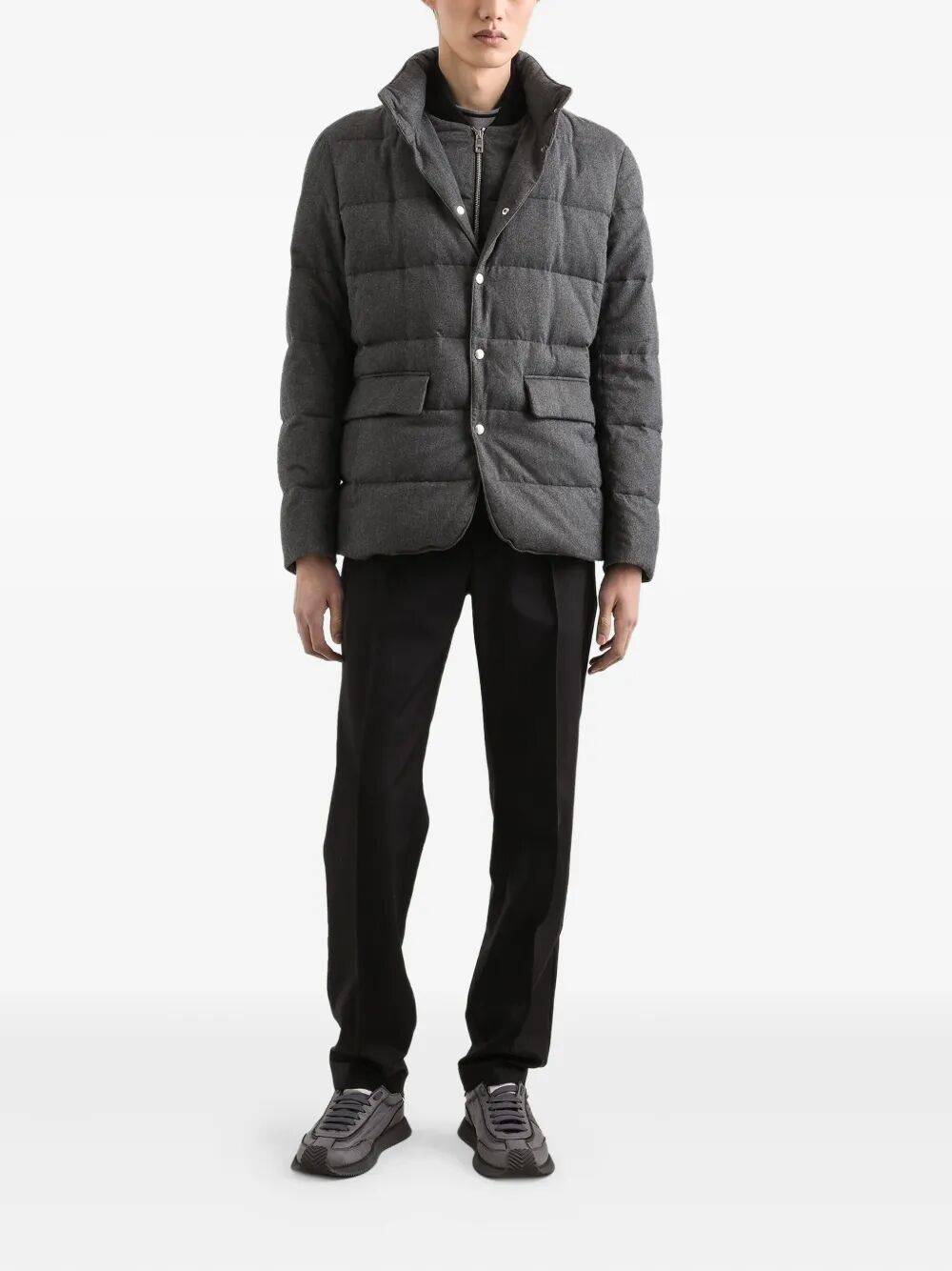 Dolce & Gabbana Men Drawstring-Waist Wool Blend Tapered Trousers DOLCE & GABBANA