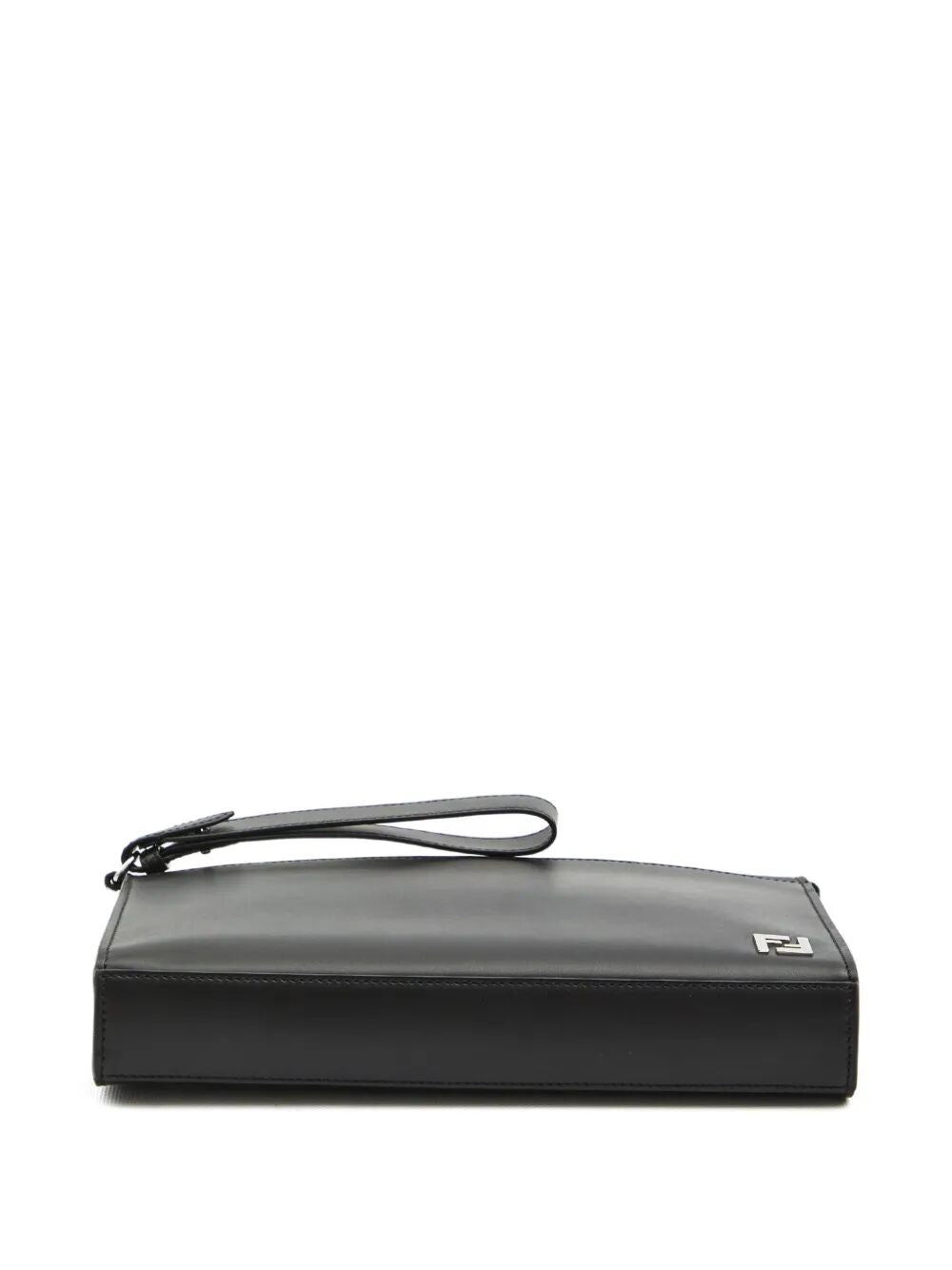 Fendi Men Leather And Canvas Ff Squared Clutch FENDI