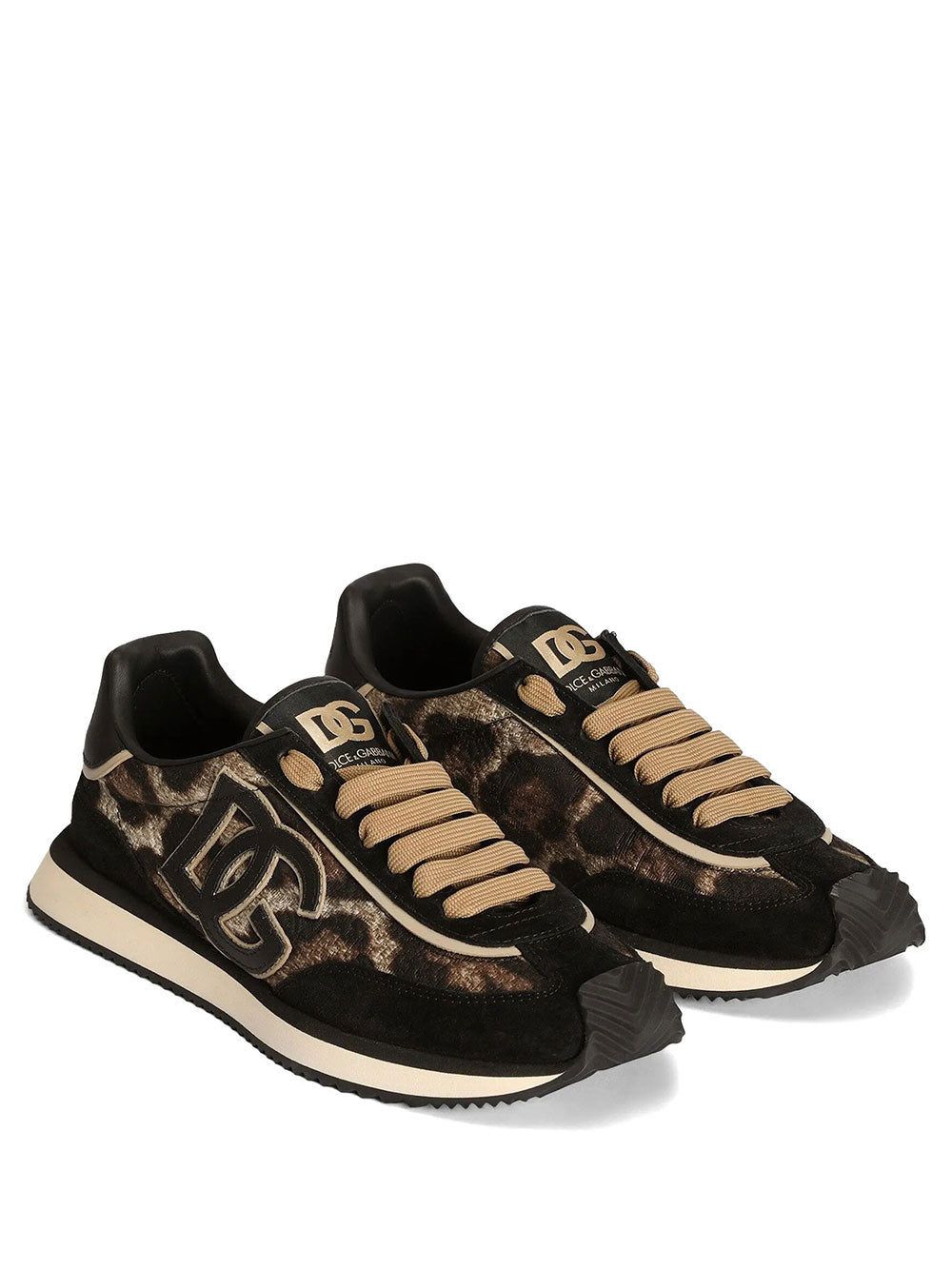 Dolce & Gabbana Women Sneakers Dg Cushion In Tessuto Stampa Leo DOLCE & GABBANA
