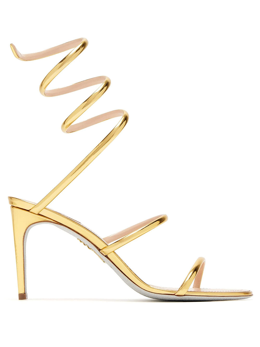 Rene Caovilla Women Metallic Gold Cleo 80 Sandals RENE CAOVILLA