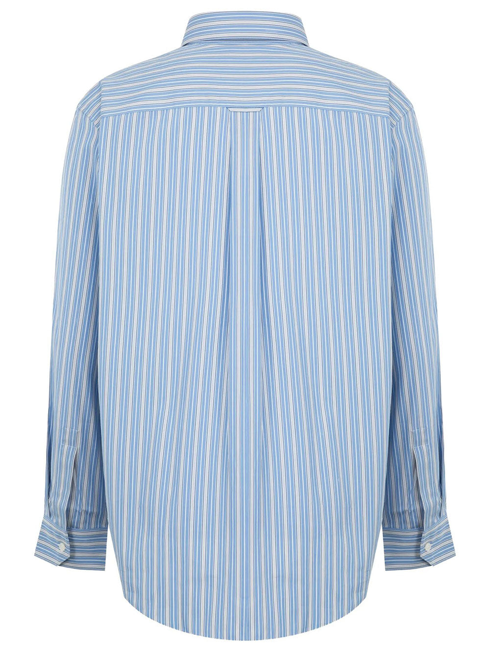 Saint Laurent Men Cassandre Shirt In Striped Cotton Poplin SAINT LAURENT