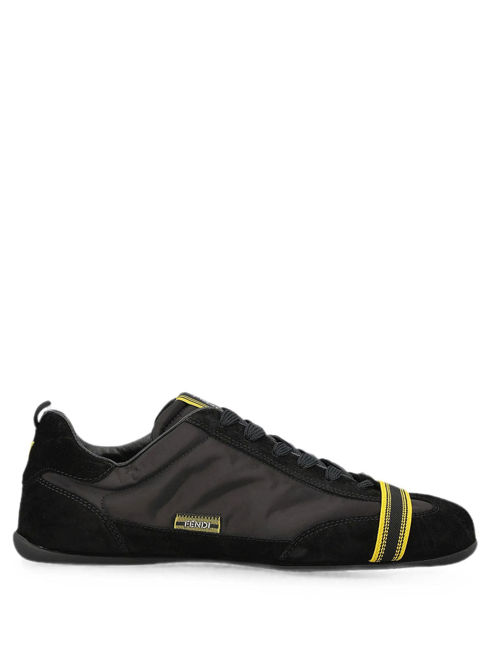 Fendi Men Fendi Wrap Low-Top Sneakers In Suede And Fabric FENDI