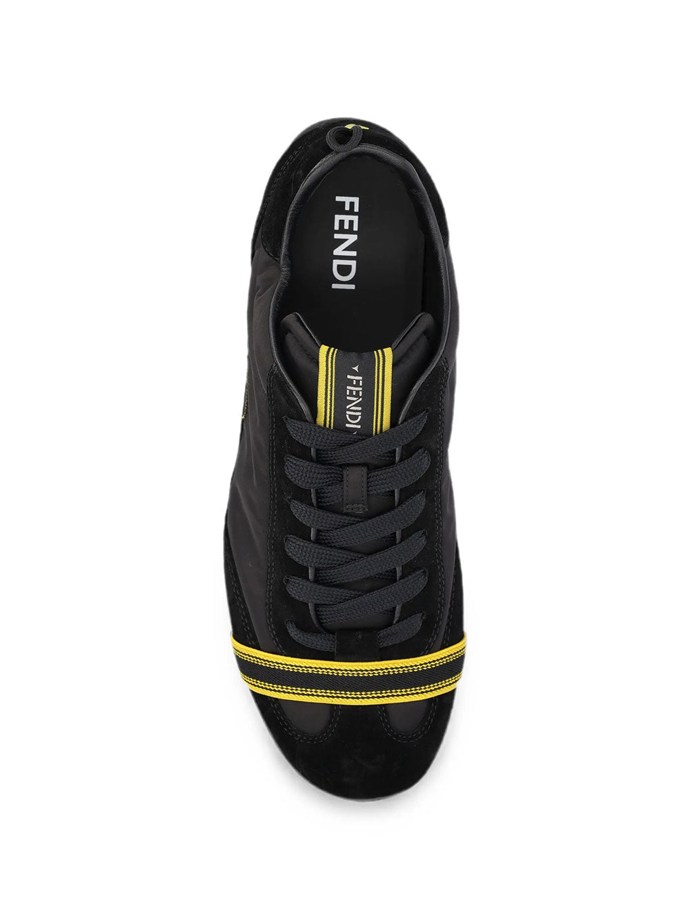Fendi Men Fendi Wrap Low-Top Sneakers In Suede And Fabric FENDI