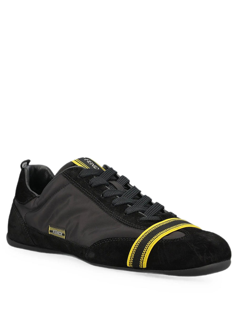 Fendi Men Fendi Wrap Low-Top Sneakers In Suede And Fabric FENDI