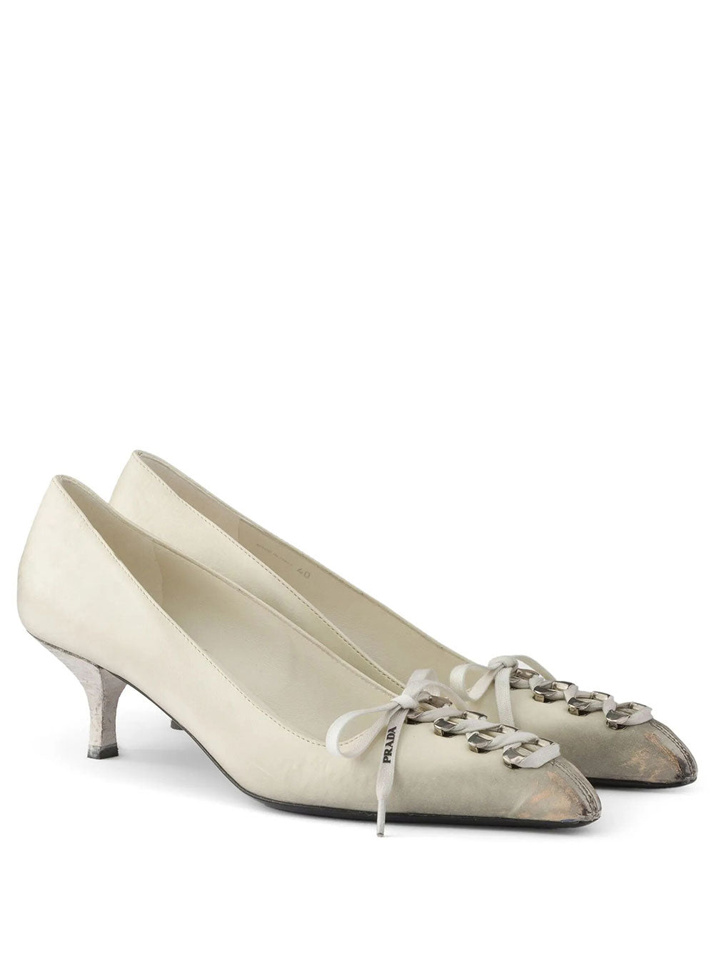 Prada Women Décolleté In Pelle Effetto Anticato PRADA
