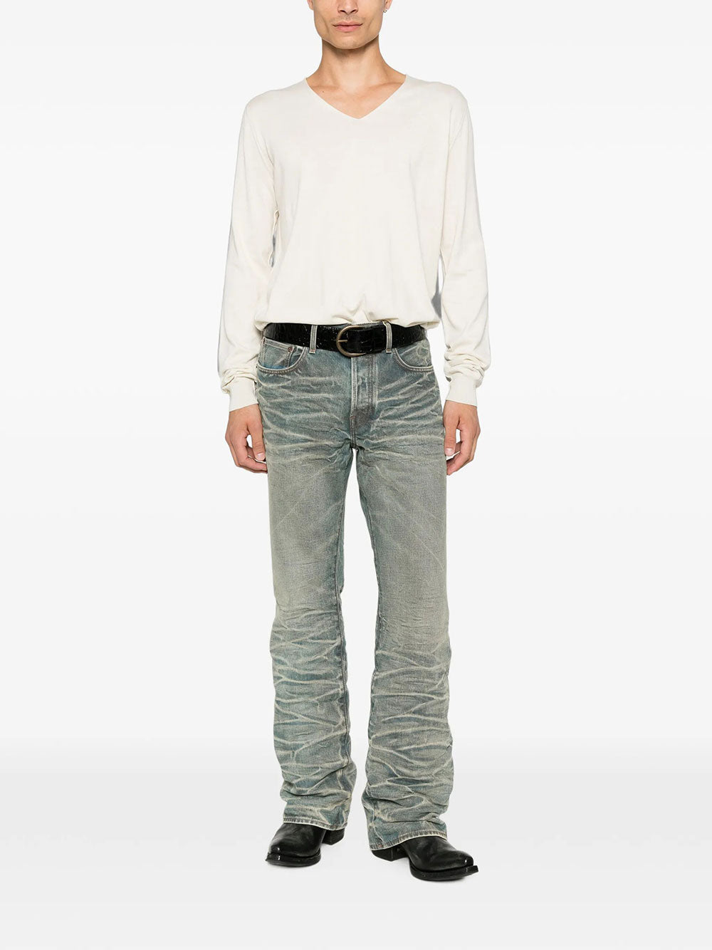 Maison Margiela Men Maglia In Cotone Con Scollo A V MAISON MARGIELA