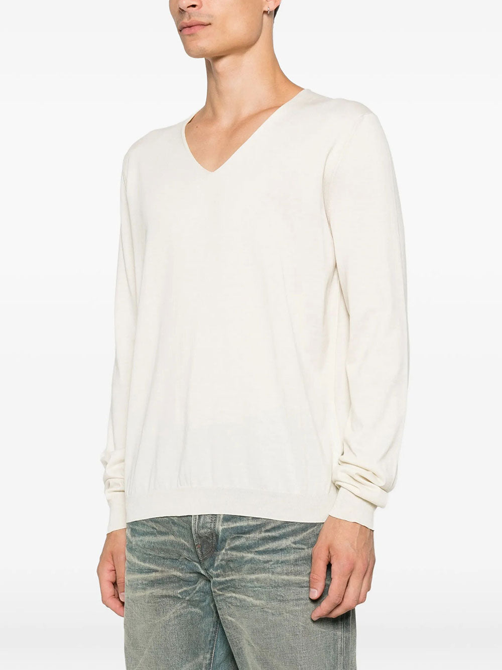 Maison Margiela Men Maglia In Cotone Con Scollo A V MAISON MARGIELA