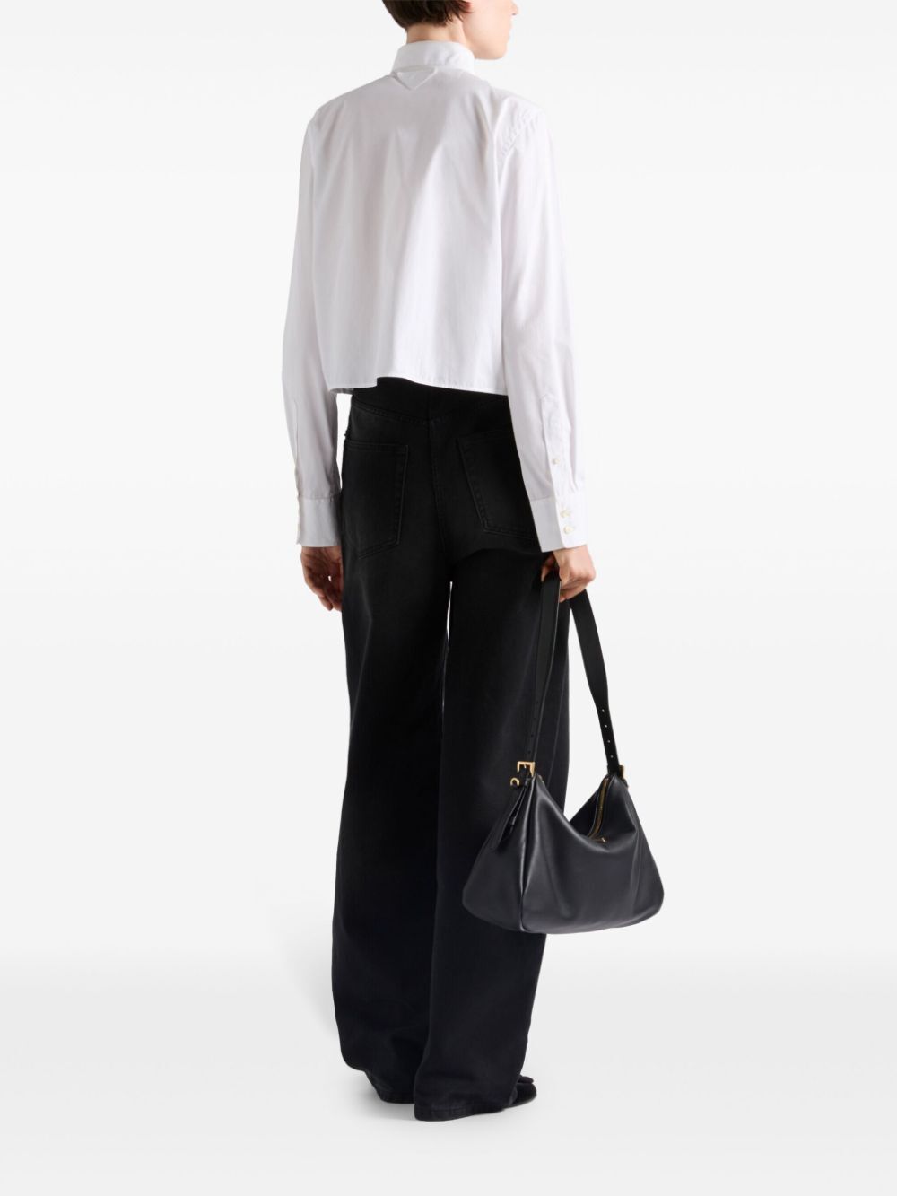Prada Women Camicia Boxy In Popeline Ricamata PRADA