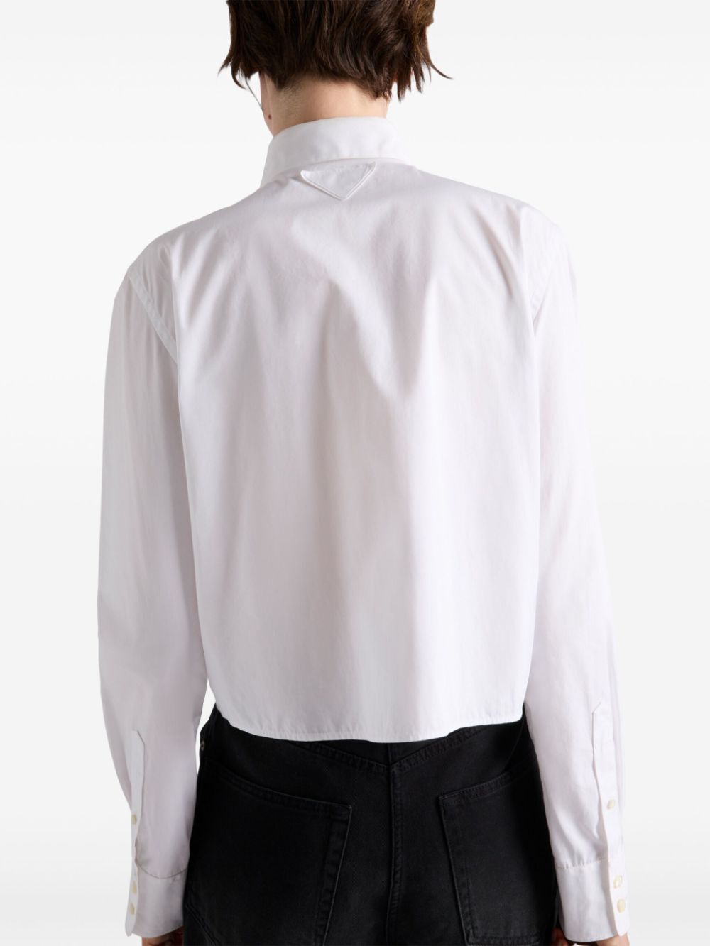 Prada Women Camicia Boxy In Popeline Ricamata PRADA