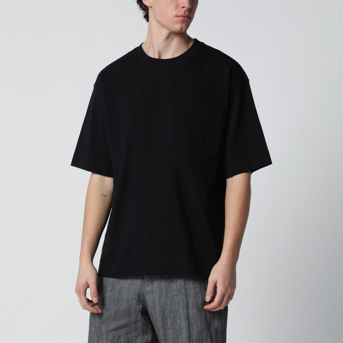 Dries Van Noten Black Cotton T-Shirt Men DRIES VAN NOTEN