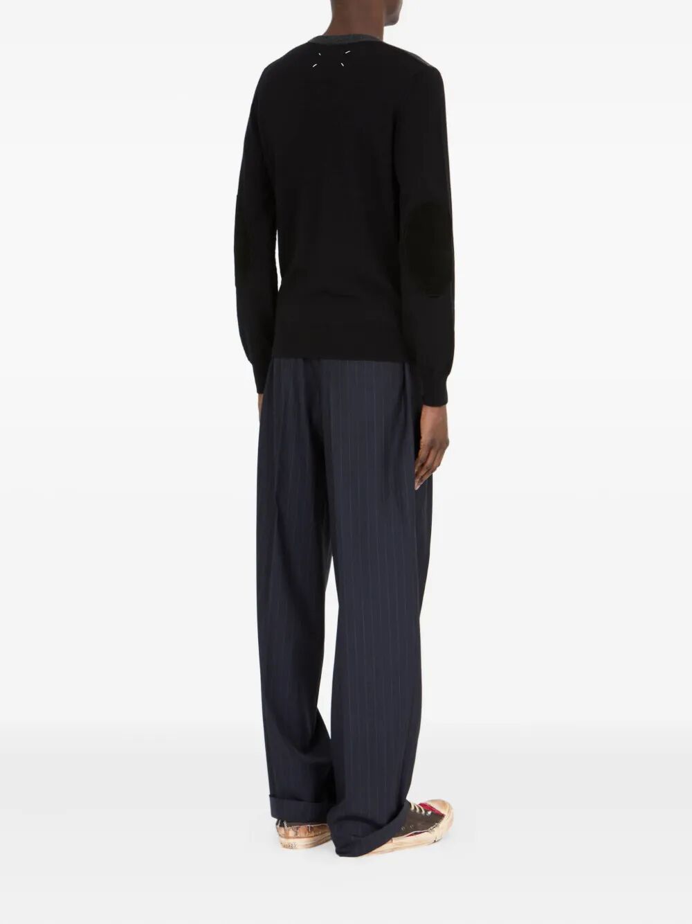 Maison Margiela Men Two-Tone Wool Pullover With Elbow Patches MAISON MARGIELA