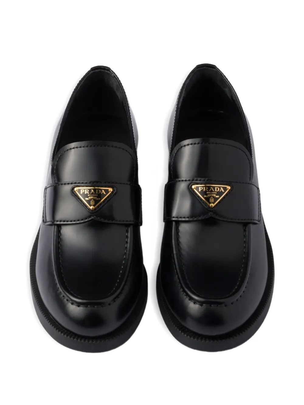 Prada Women Brushed Leather Loafers PRADA