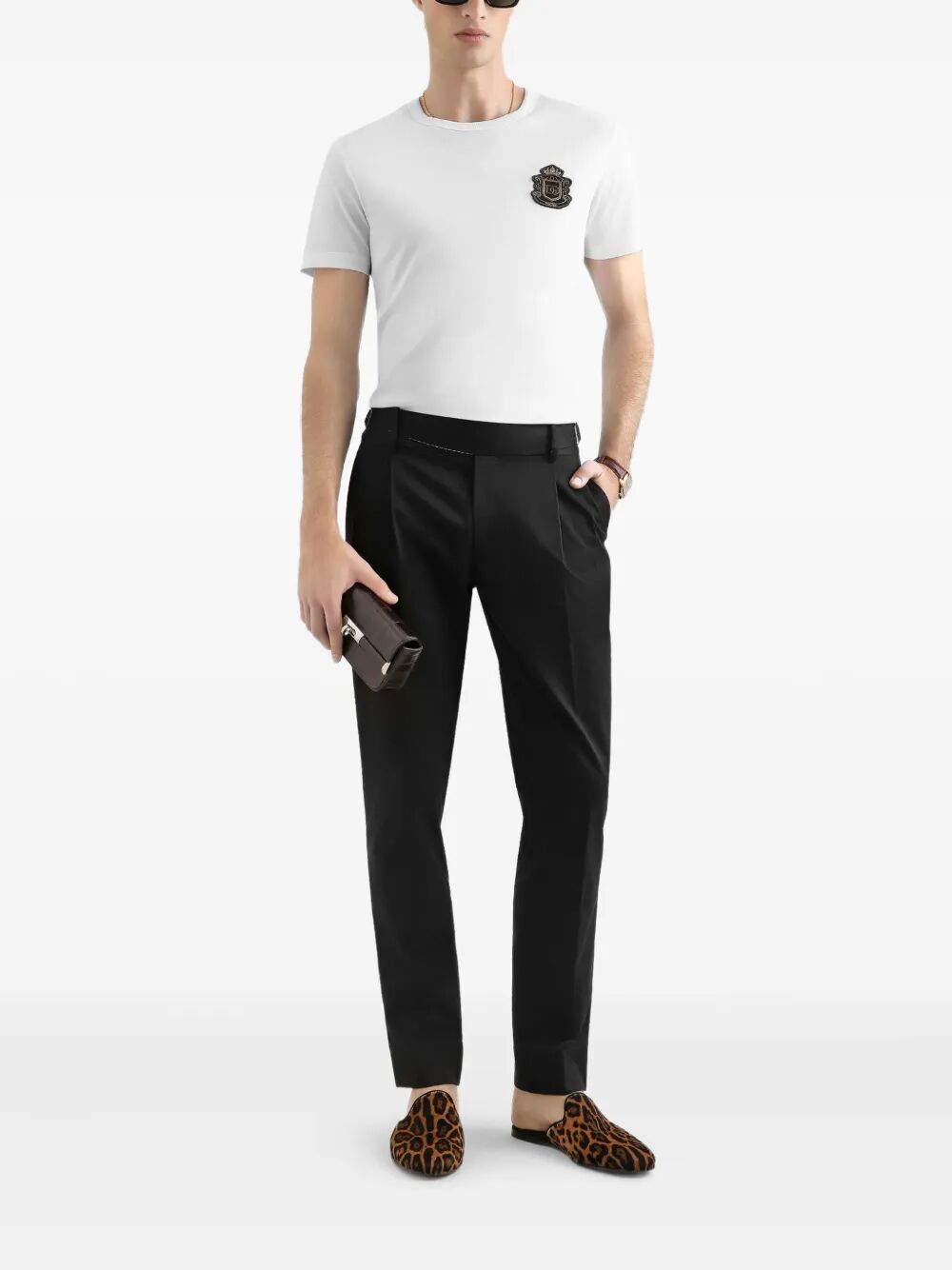Dolce & Gabbana Men Cotton T-Shirt With Logo Crest DOLCE & GABBANA
