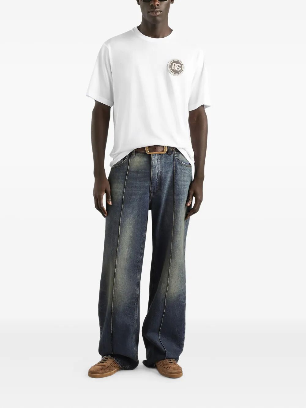 Dolce & Gabbana Men Cotton T-Shirt With Patch DOLCE & GABBANA