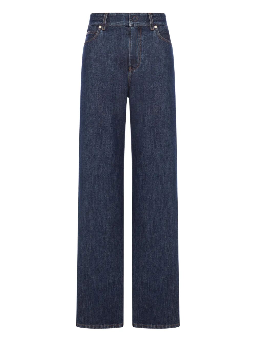 Fendi Women High-Waisted And Straight Leg Five-Pocket Jeans FENDI
