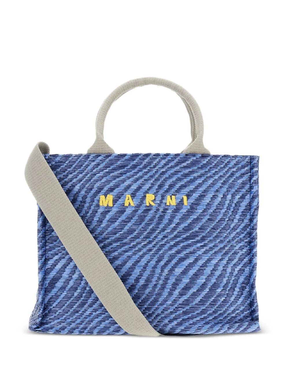 Marni Women Wavy Raffia-Effect Small Tote Bag MARNI