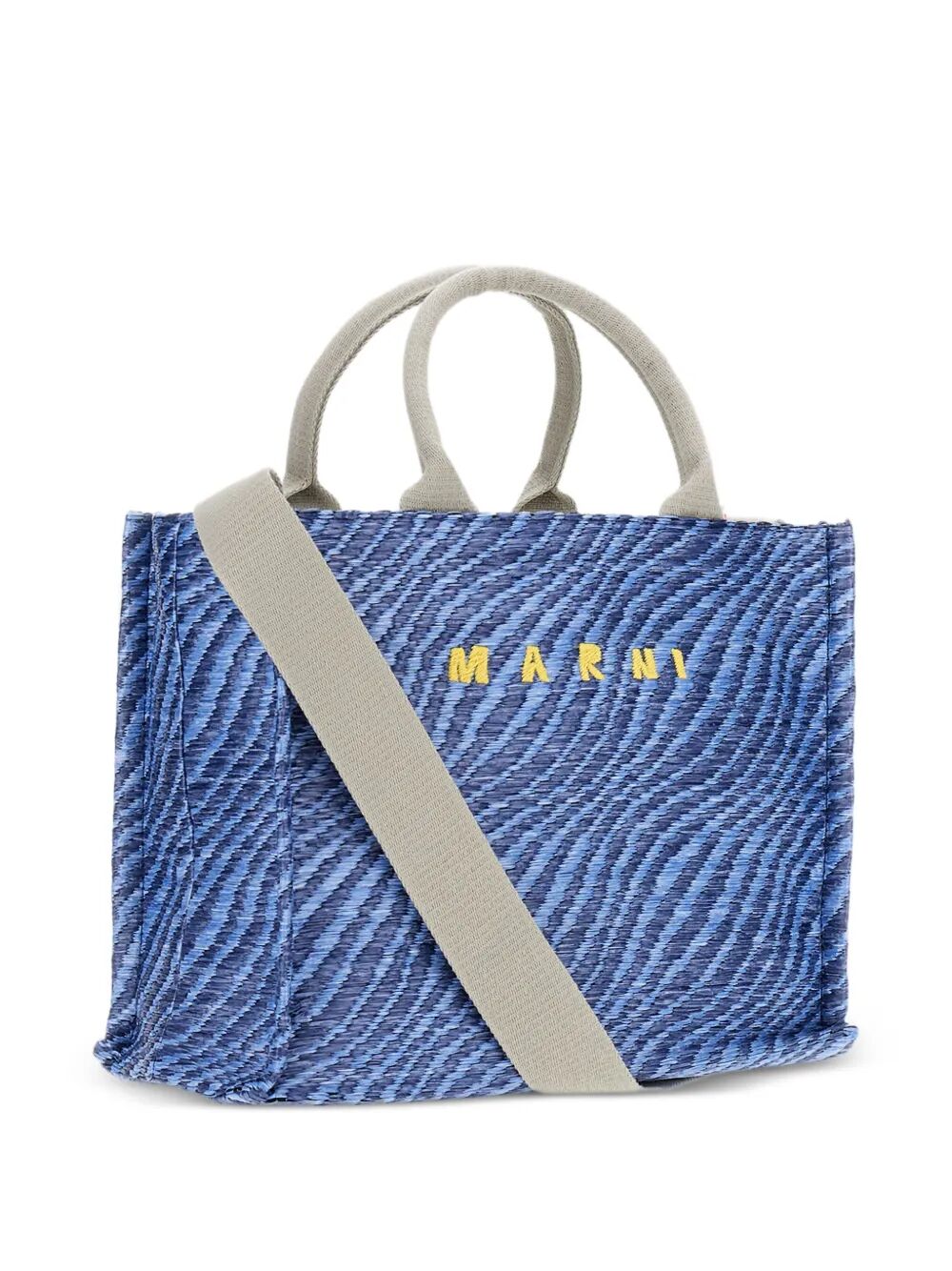 Marni Women Wavy Raffia-Effect Small Tote Bag MARNI
