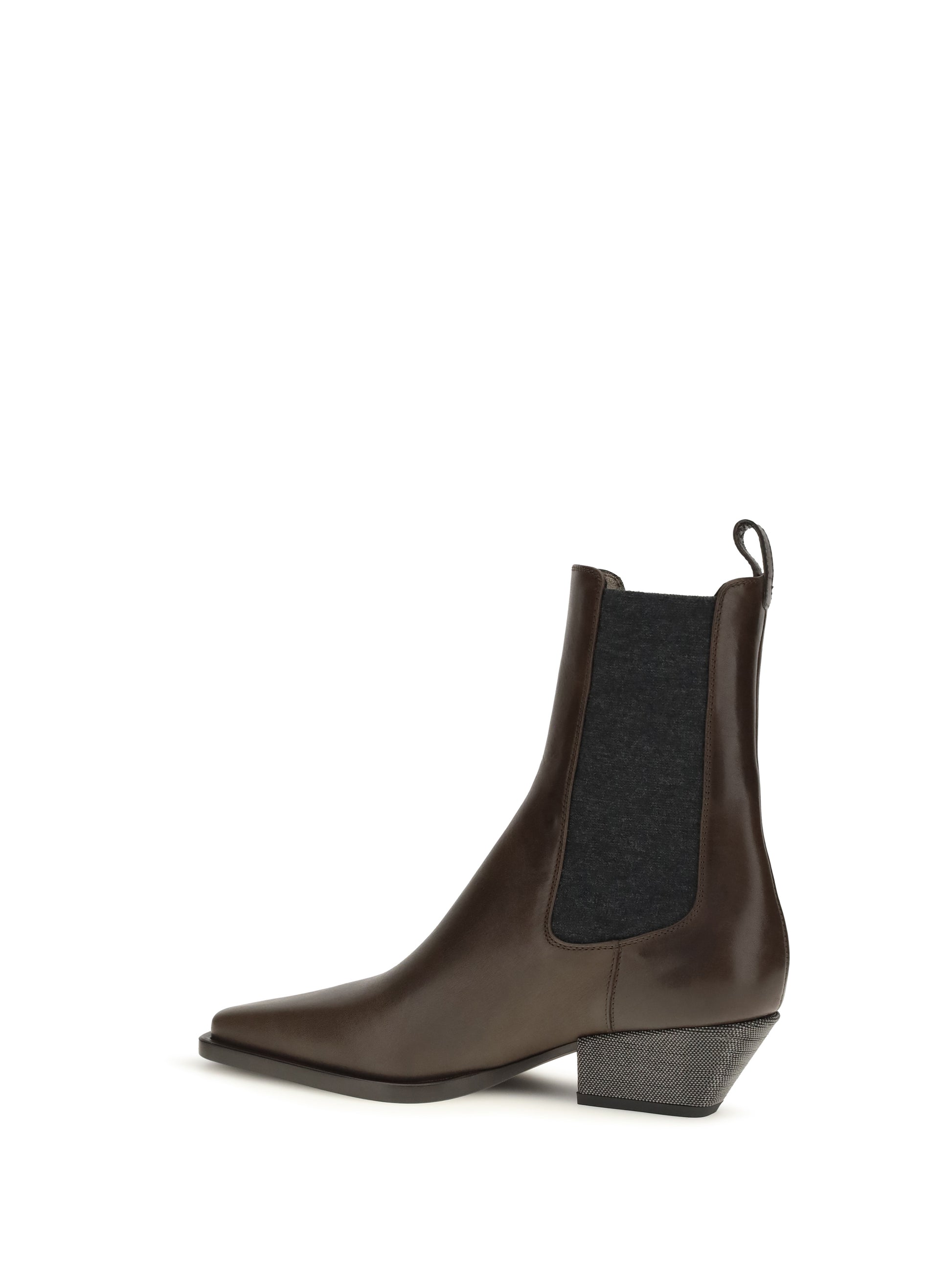 Brunello Cucinelli Women Leather Ankle Boots BRUNELLO CUCINELLI