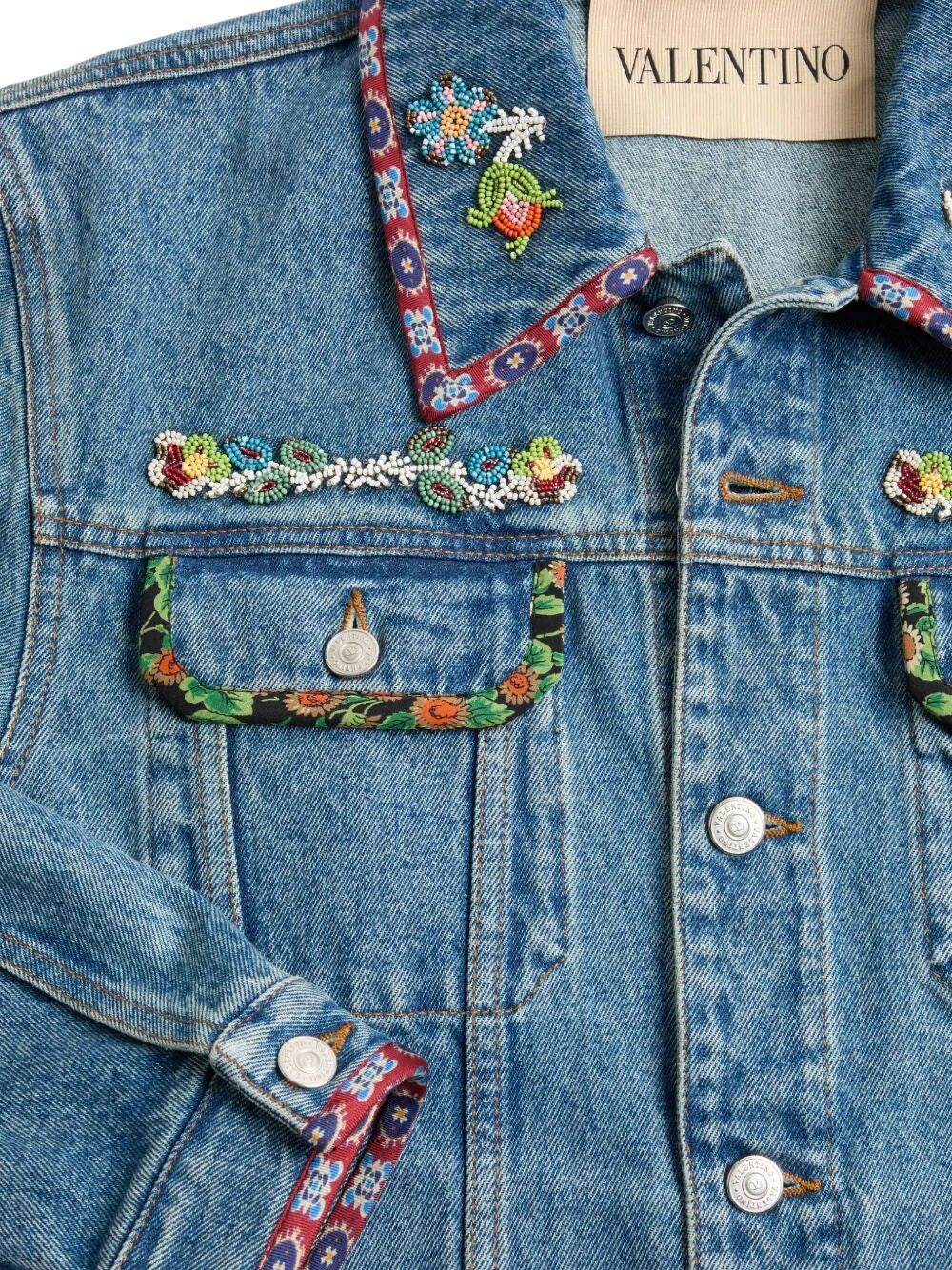 Valentino Garavani Men Embroidered Denim Jacket VALENTINO GARAVANI