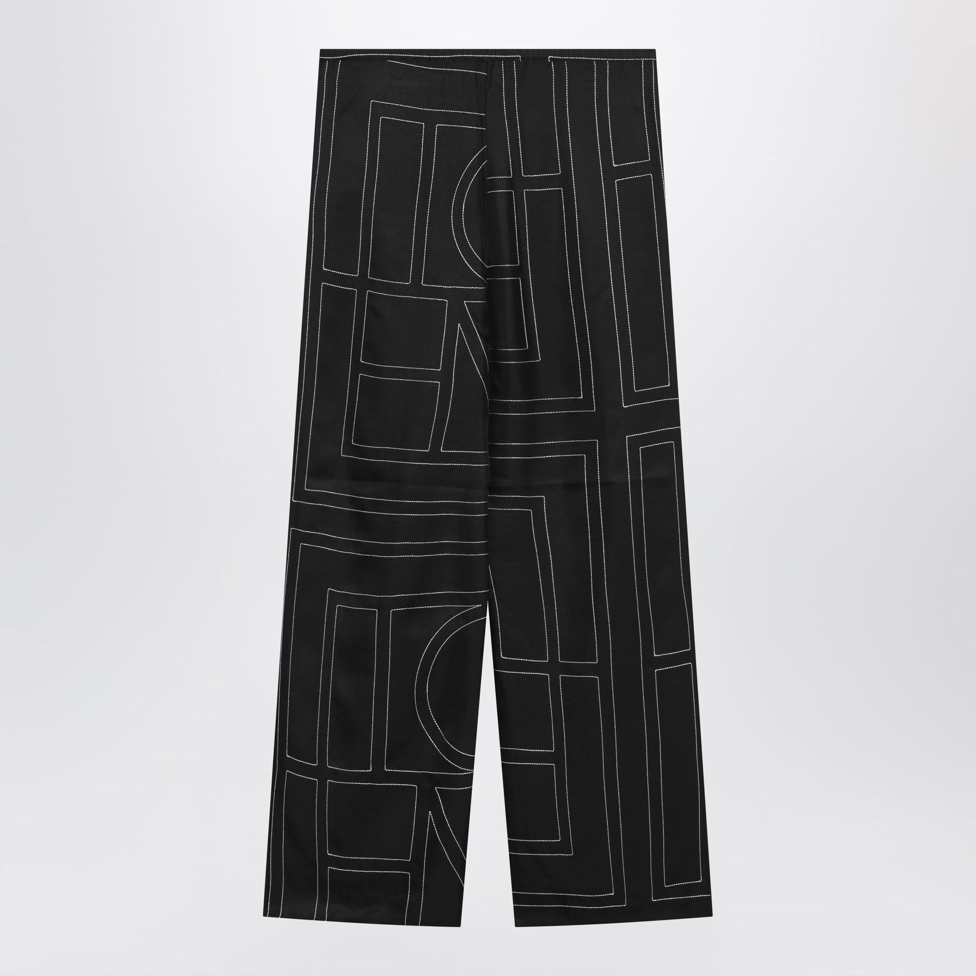 Toteme Black Monogram Silk Pajama Trousers Women TOTEME