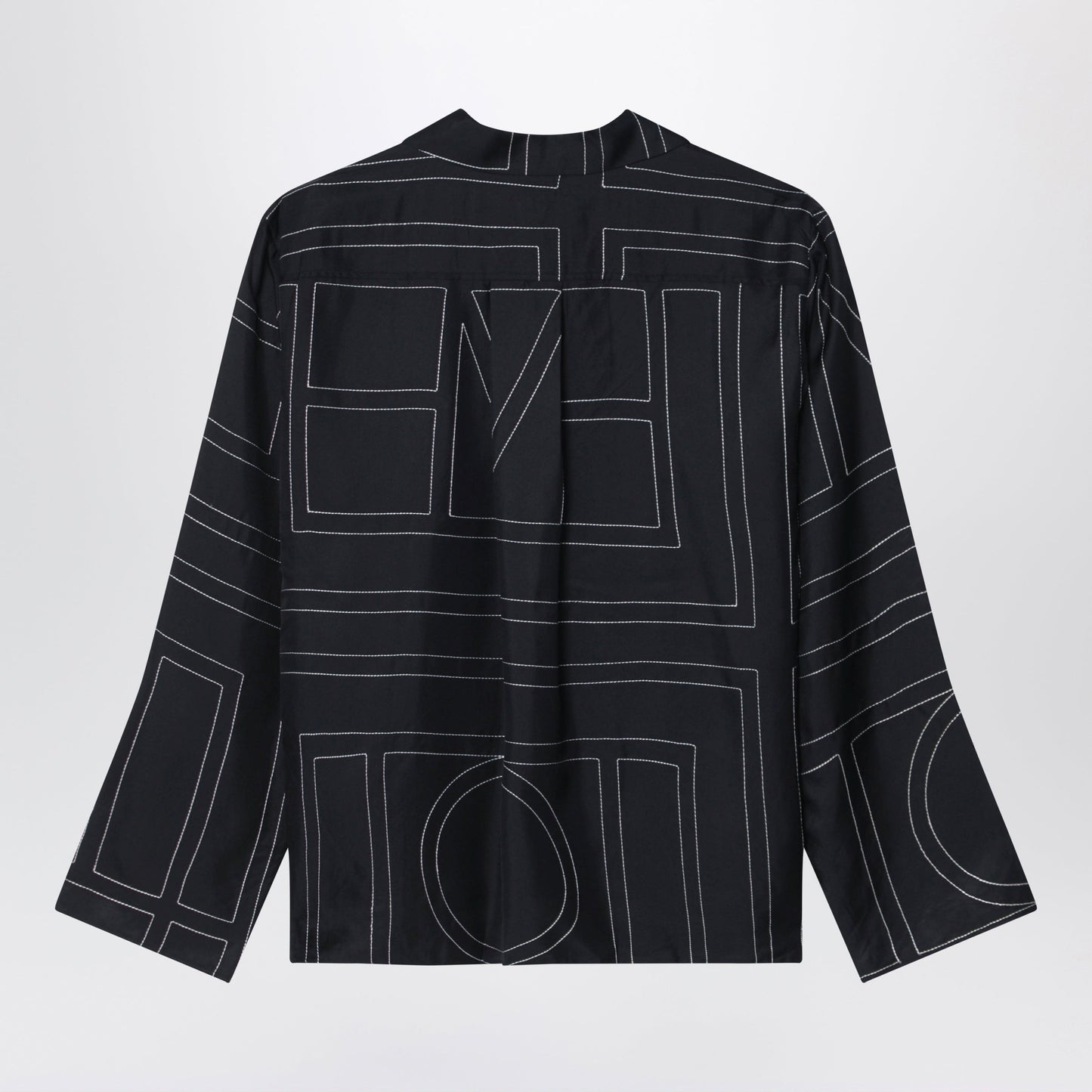 Toteme Black Monogram Silk Pajama Shirt Women TOTEME