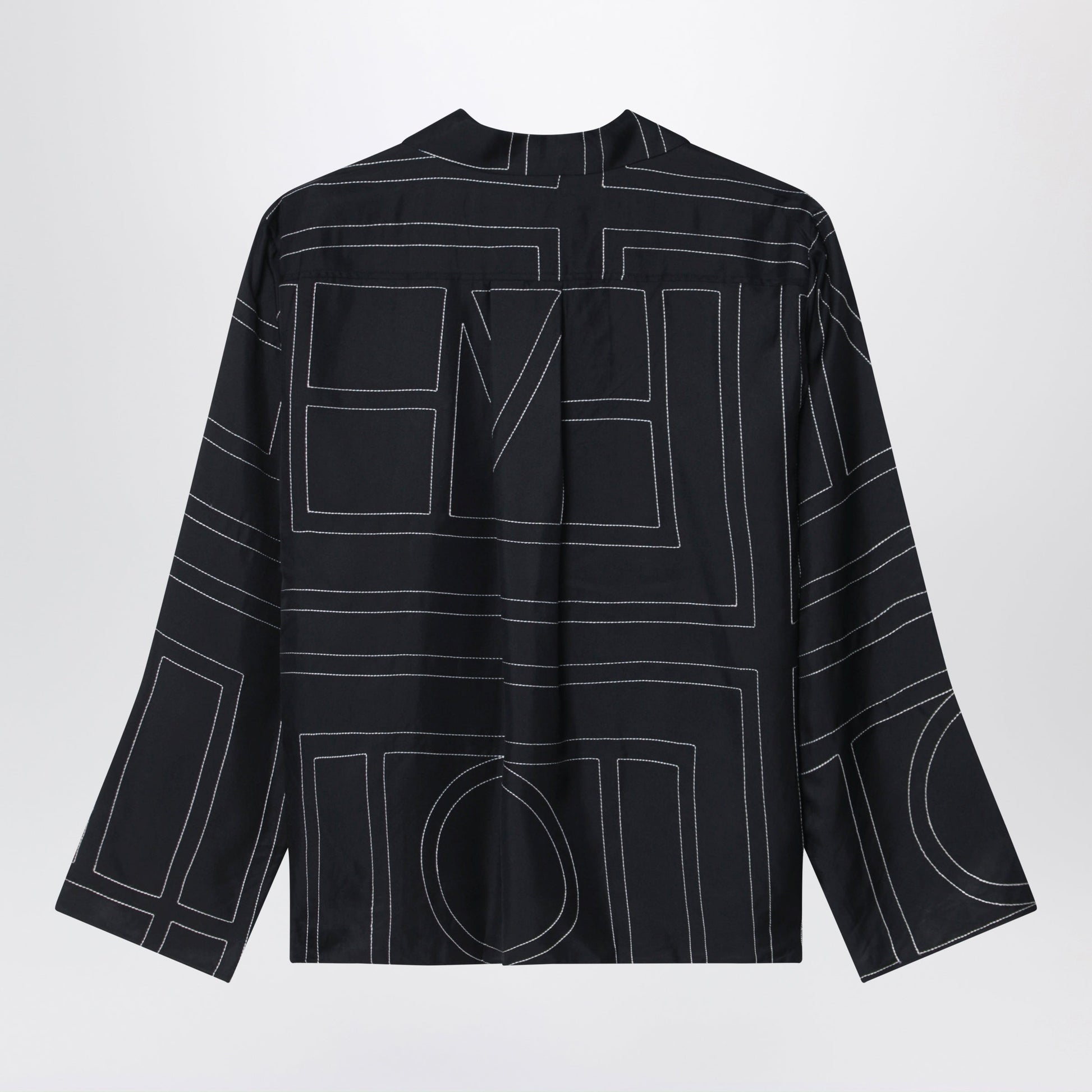 Toteme Black Monogram Silk Pajama Shirt Women TOTEME