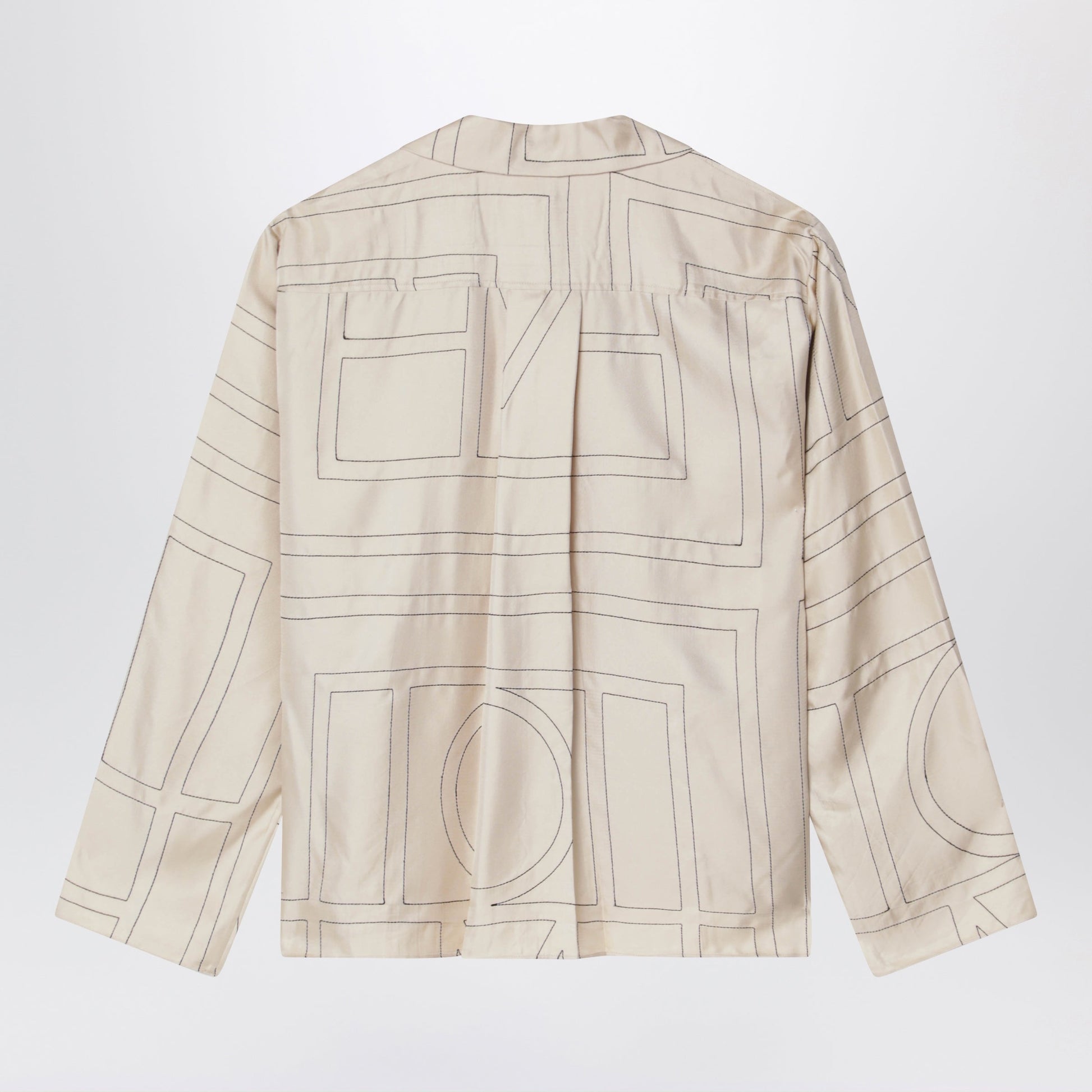 Toteme Monogram Pajama Shirt In Ivory Silk Women TOTEME