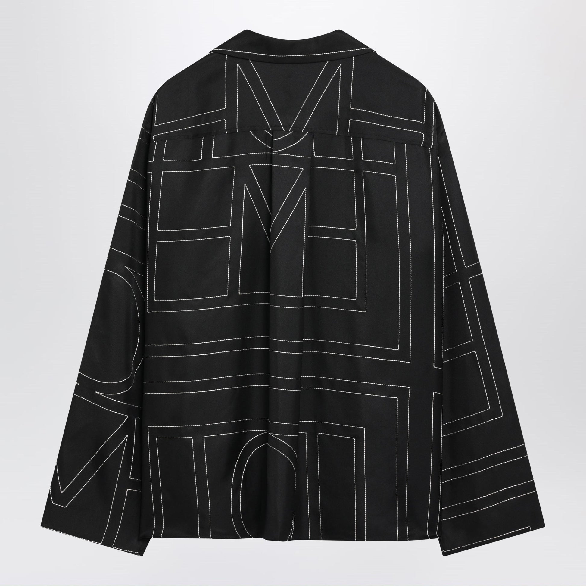 Toteme Black Monogram Silk Pajama Shirt Women TOTEME