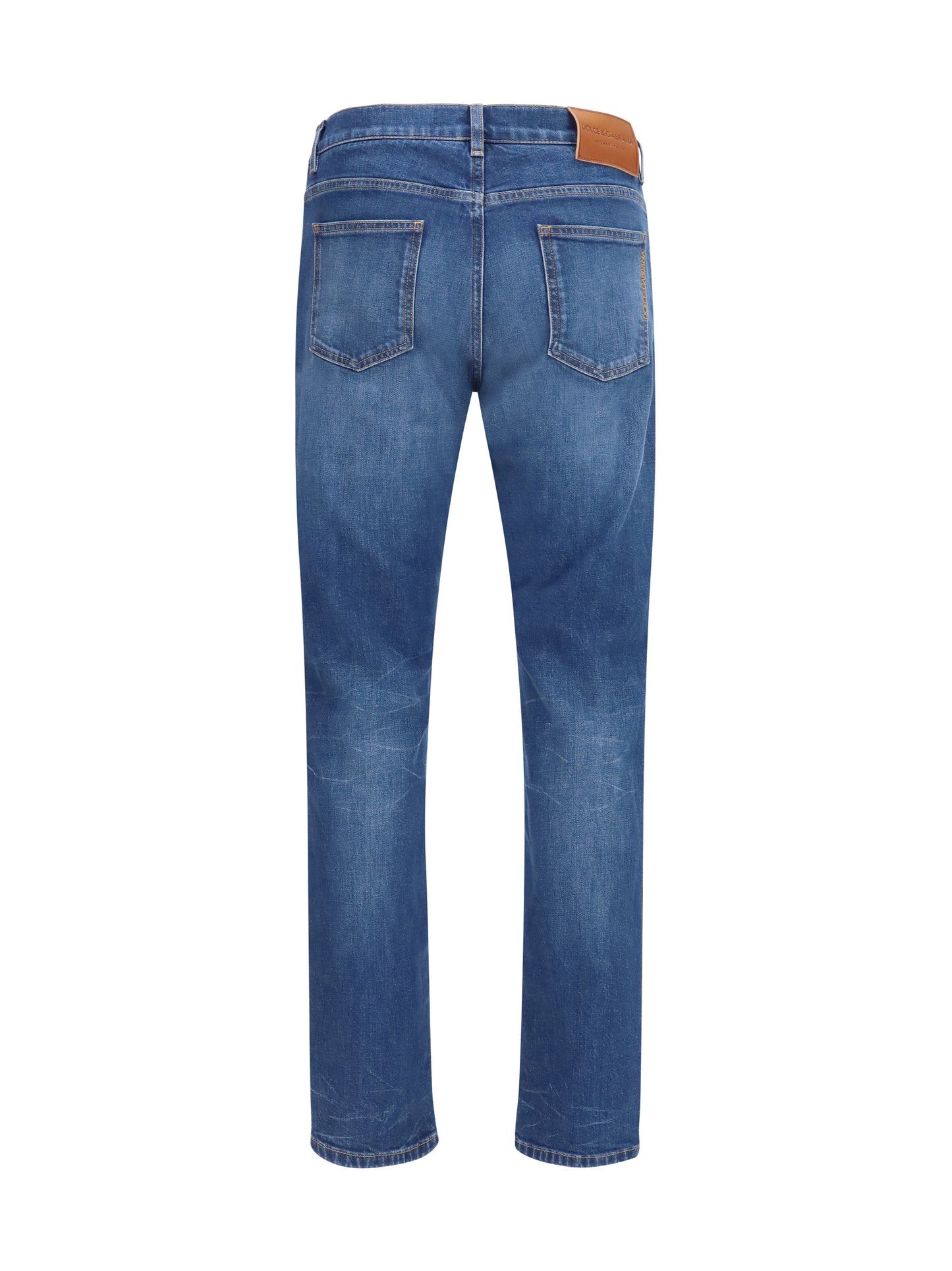 Dolce & Gabbana Men Slim Stretch Jeans With Dg Logo