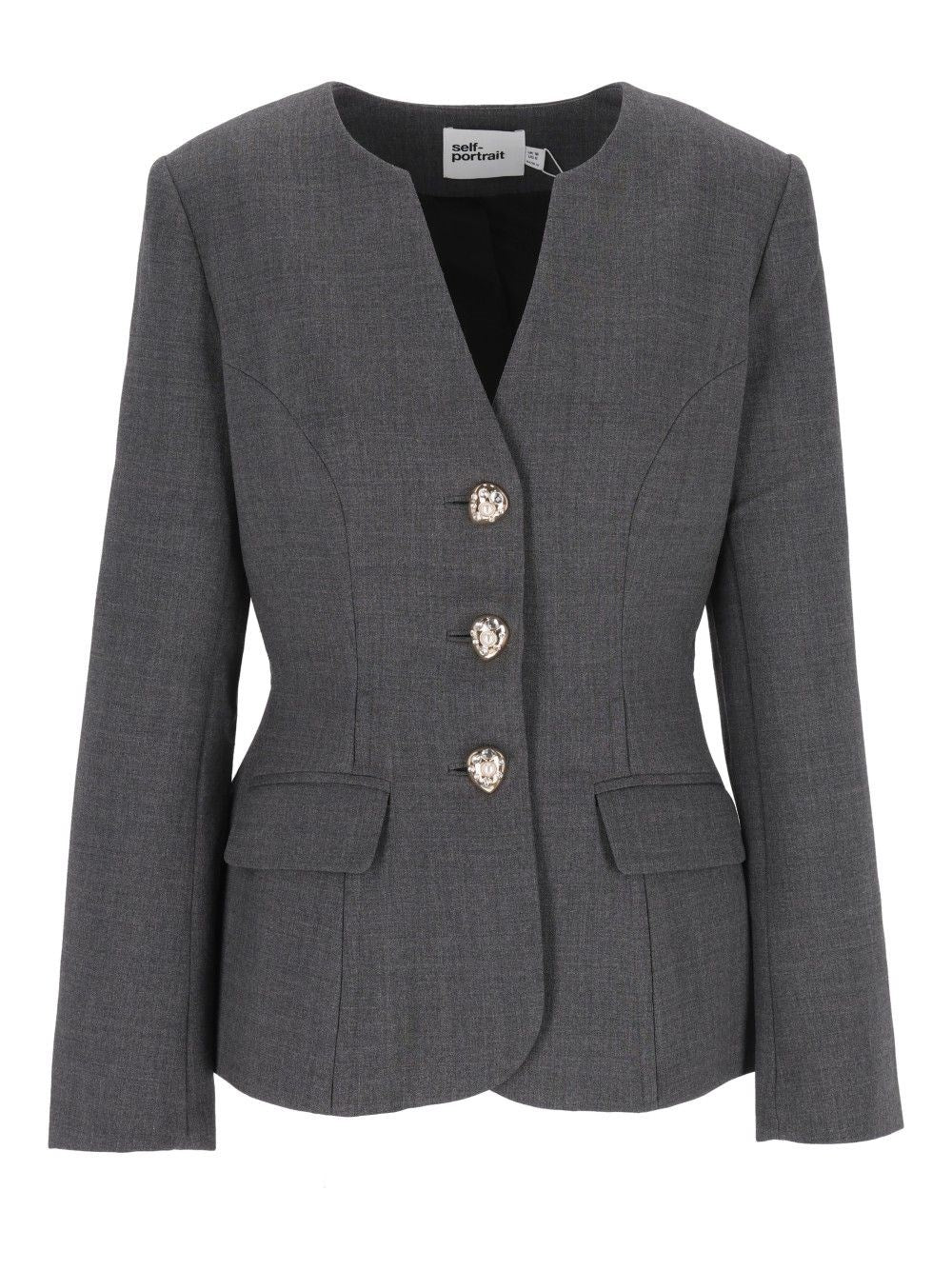 Self-Portrait Women Collarless Jacket SELF-PORTRAIT