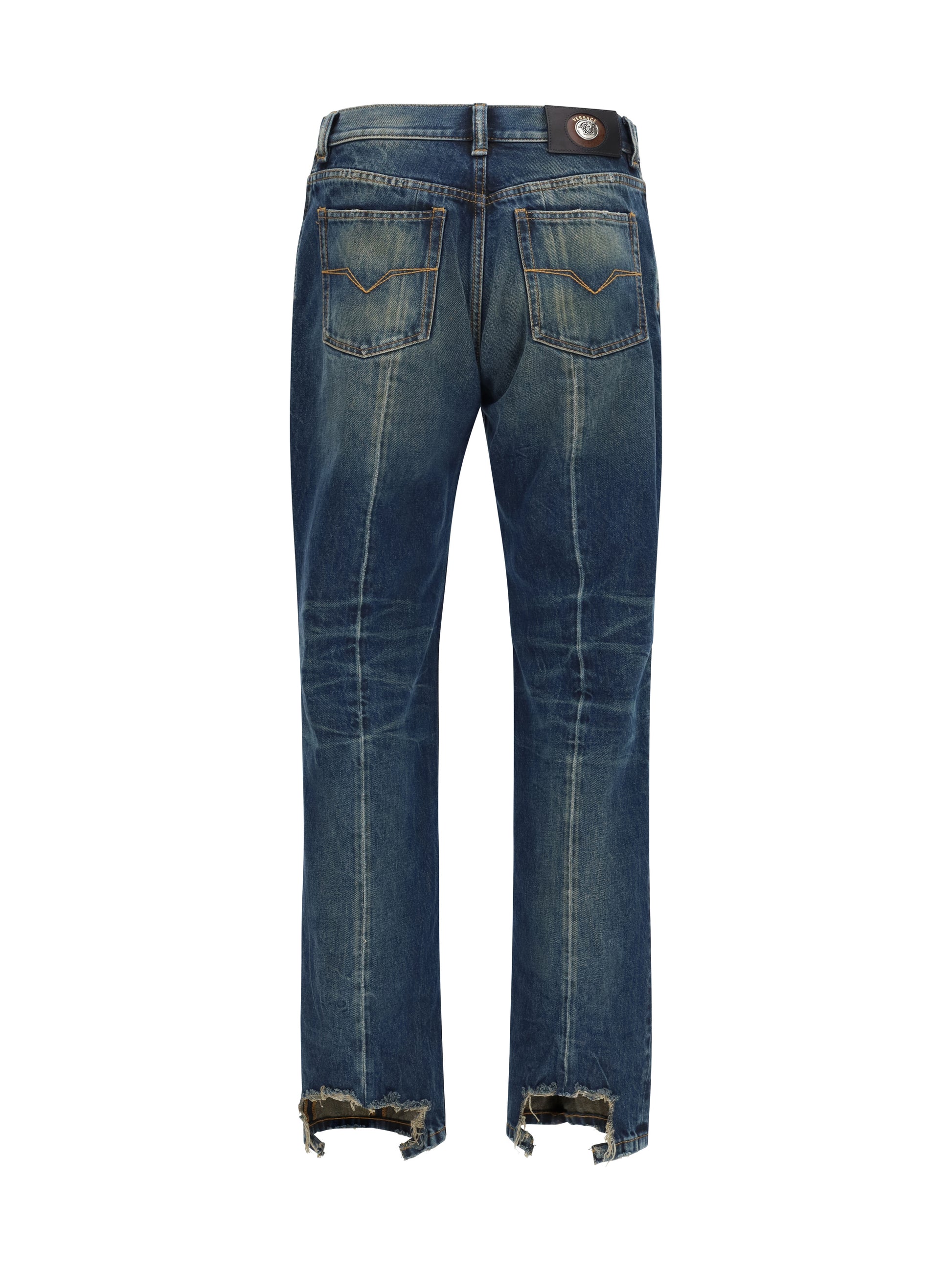 Versace Men Distressed Straight-Leg Jeans VERSACE