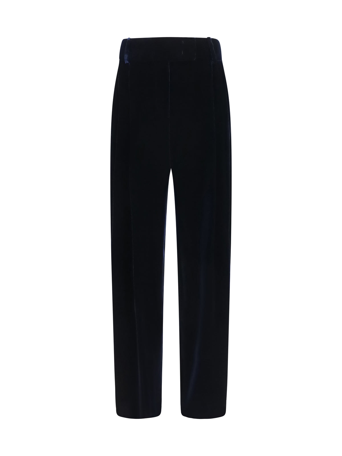 Giorgio Armani Women Wide Leg Pants With Double Pleats In Viscose And Silk Velvet GIORGIO ARMANI