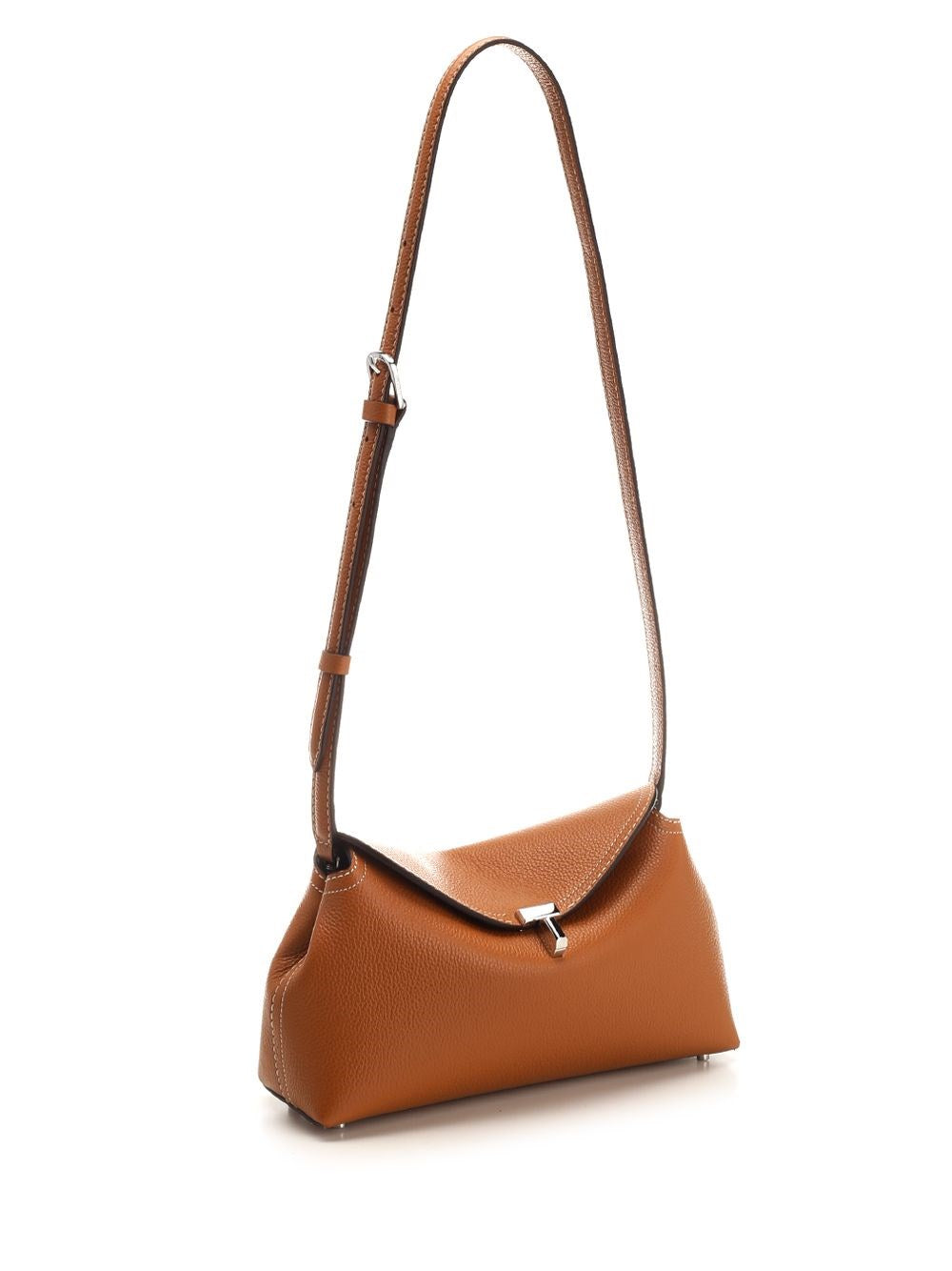 Toteme Women T-Lock Leather Clutch Bark TOTEME